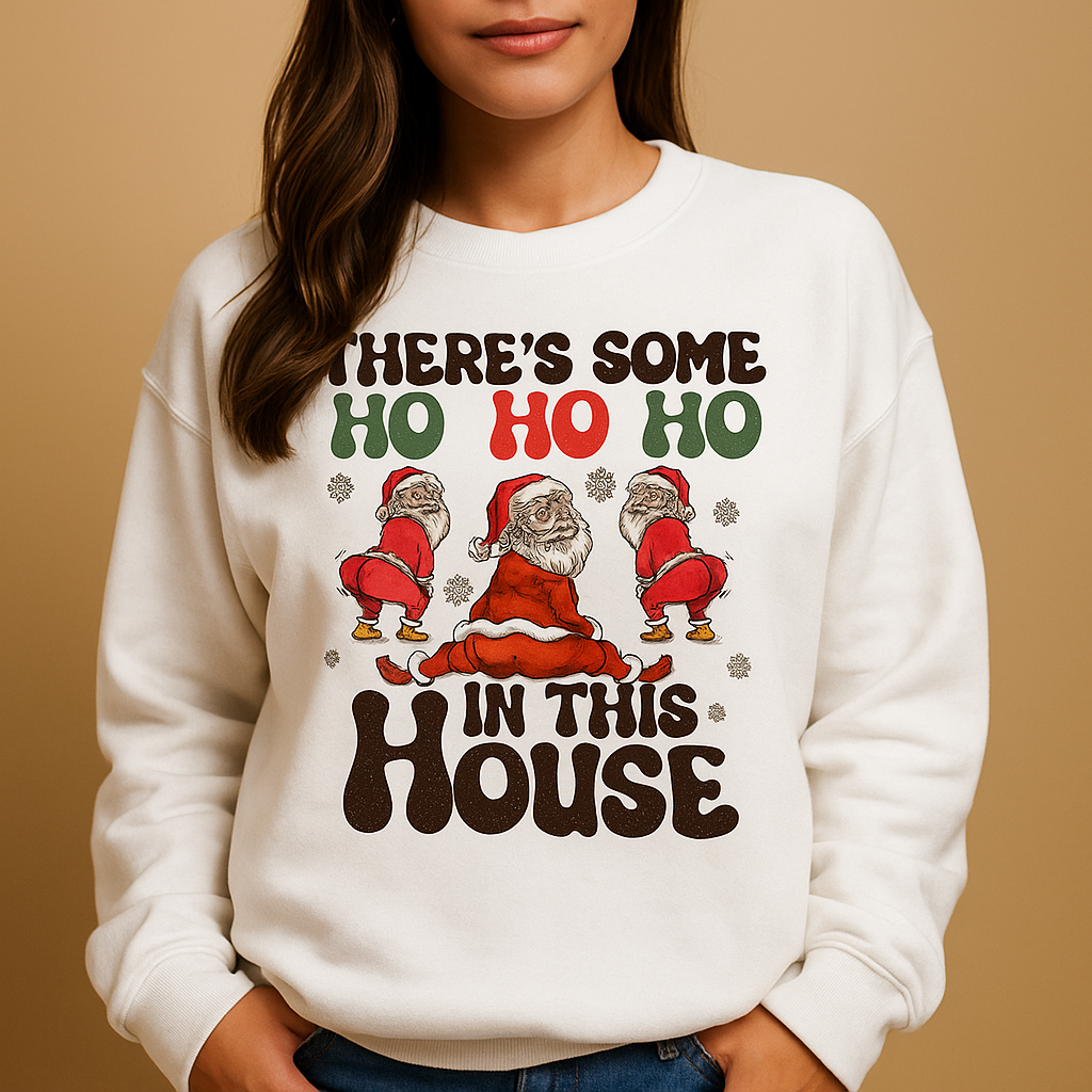 Women's red festive knit Christmas sweater relaxed fit with holiday pattern by Evelien