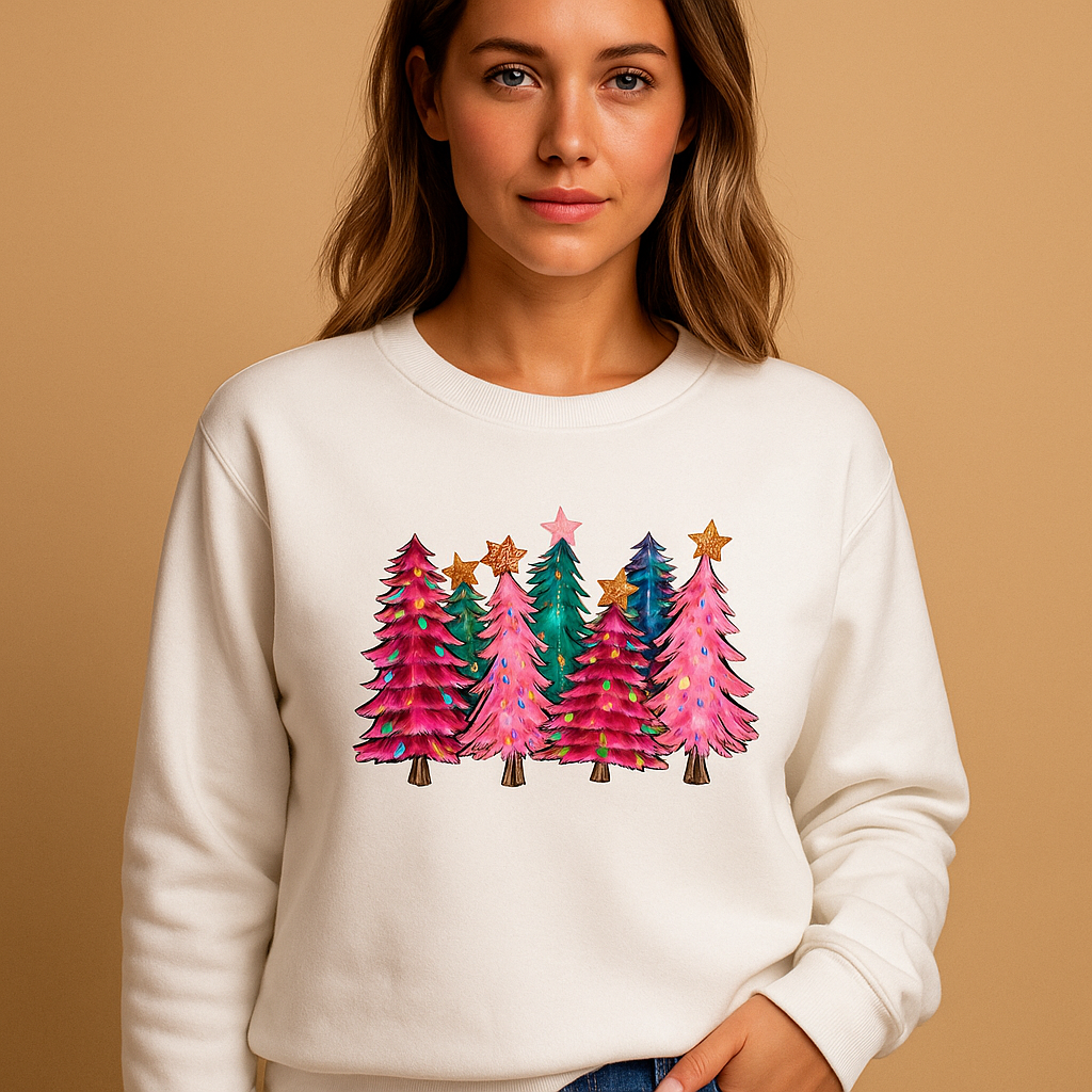 Women's red Evelien Christmas knit sweater with festive pattern, relaxed cozy fit for holidays