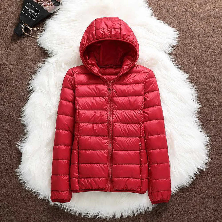Briella weatherproof cozy jacket in neutral tone, relaxed outdoor fit with wind-resistant shell