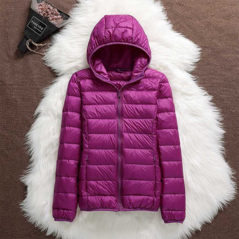 Women's short hooded puffer jacket lightweight down coat slim casual silhouette everyday warmth