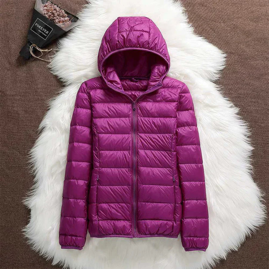 Briella weatherproof cozy jacket in neutral tones, relaxed outdoor fit with durable weather-resistant shell