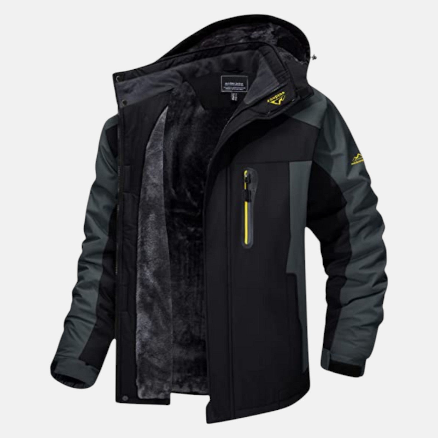 Men's waterproof winter jacket warm lining windproof exterior rugged outdoor adventure modern silhouette