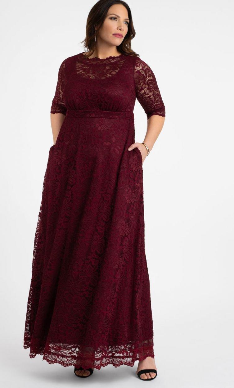 Kiyonna Long Plus Size Lace Dress Sale - Urbann-Vibe