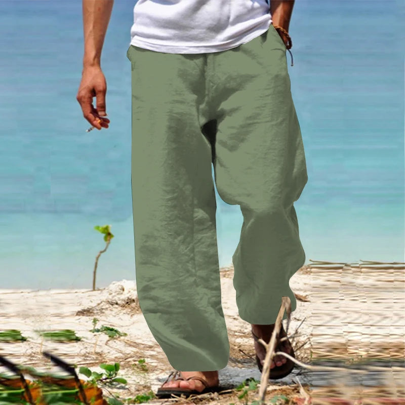 Men's casual relaxed fit summer pants lightweight breathable fabric for warm days comfort