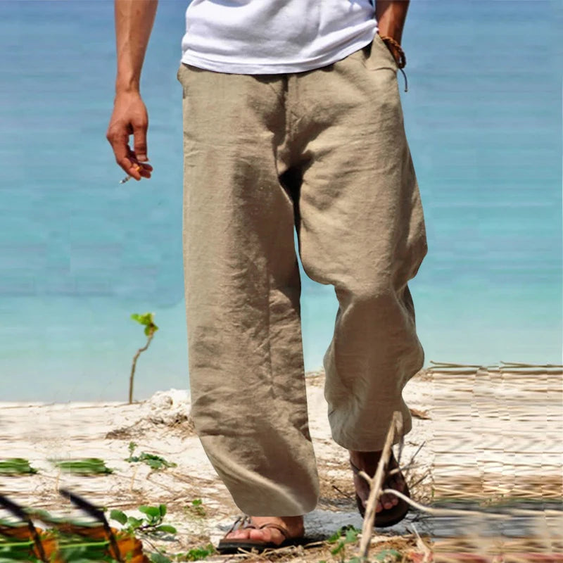 Men's casual relaxed fit summer pants lightweight breathable fabric for warm days