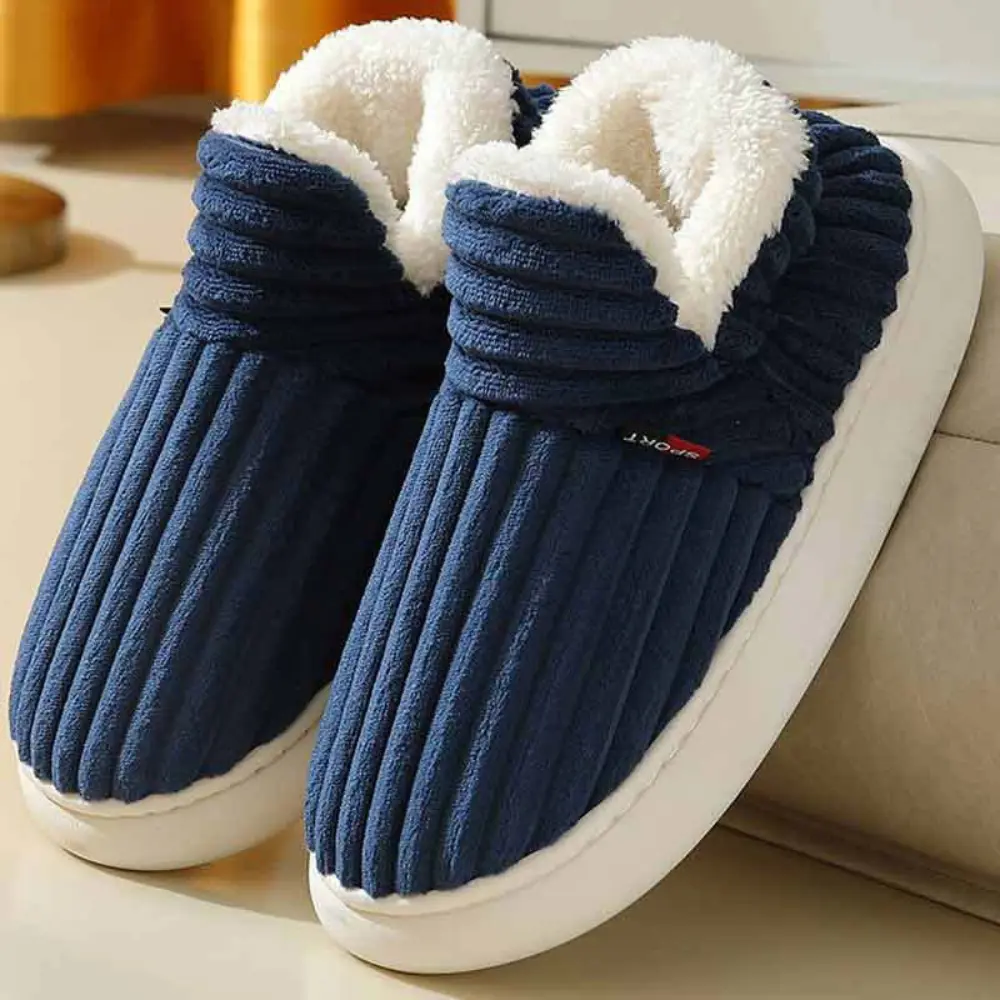 Women's fluffy sherpa slippers in cozy plush style with non-slip sole for indoor outdoor wear