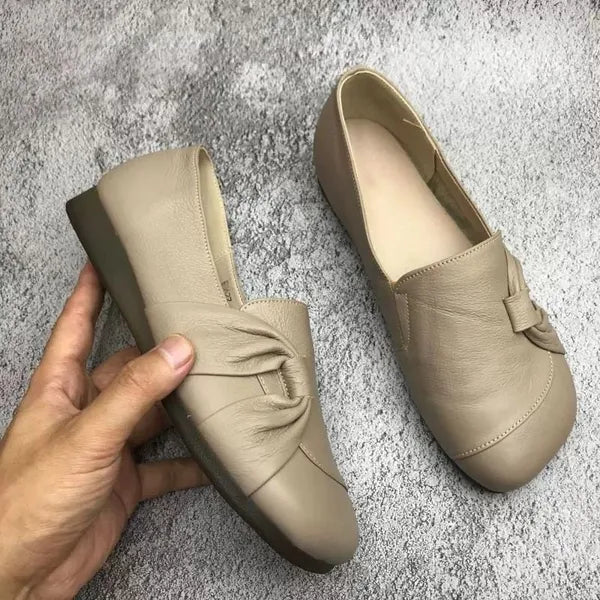Women's leather orthopedic shoes soft sole non-slip posture support elegant daily wear