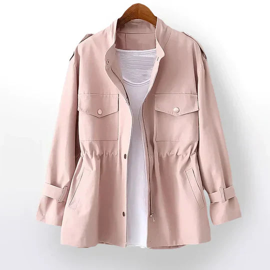 Women's elegant trench coat chic silhouette sophisticated versatile outerwear refined contemporary style