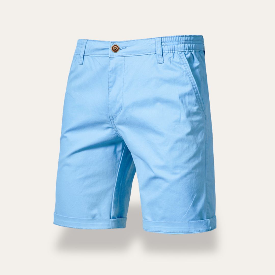 Men's classic fit mid-length cotton shorts breathable natural fiber everyday urban nordic style