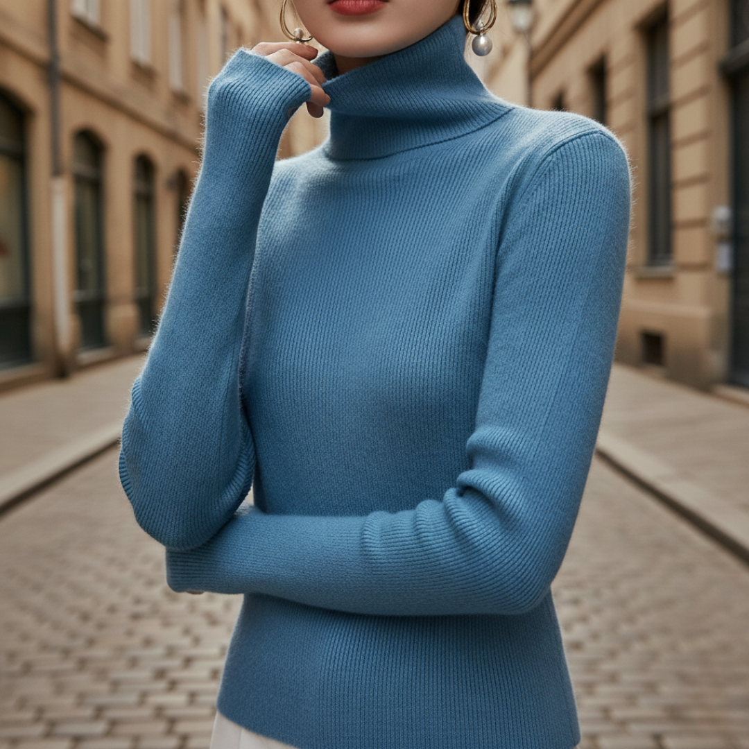 Women's soft crew neck sweater by Sui, long sleeves, cozy knit for everyday autumn versatility