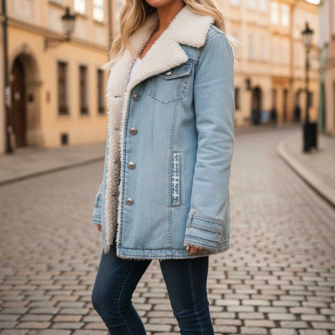 Women's elegant winter coat with fur collar in multiple colors, soft warm fabric, polished everyday style
