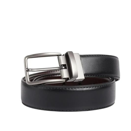 Mens Black Leather Buckle Belt - Urbann-Vibe