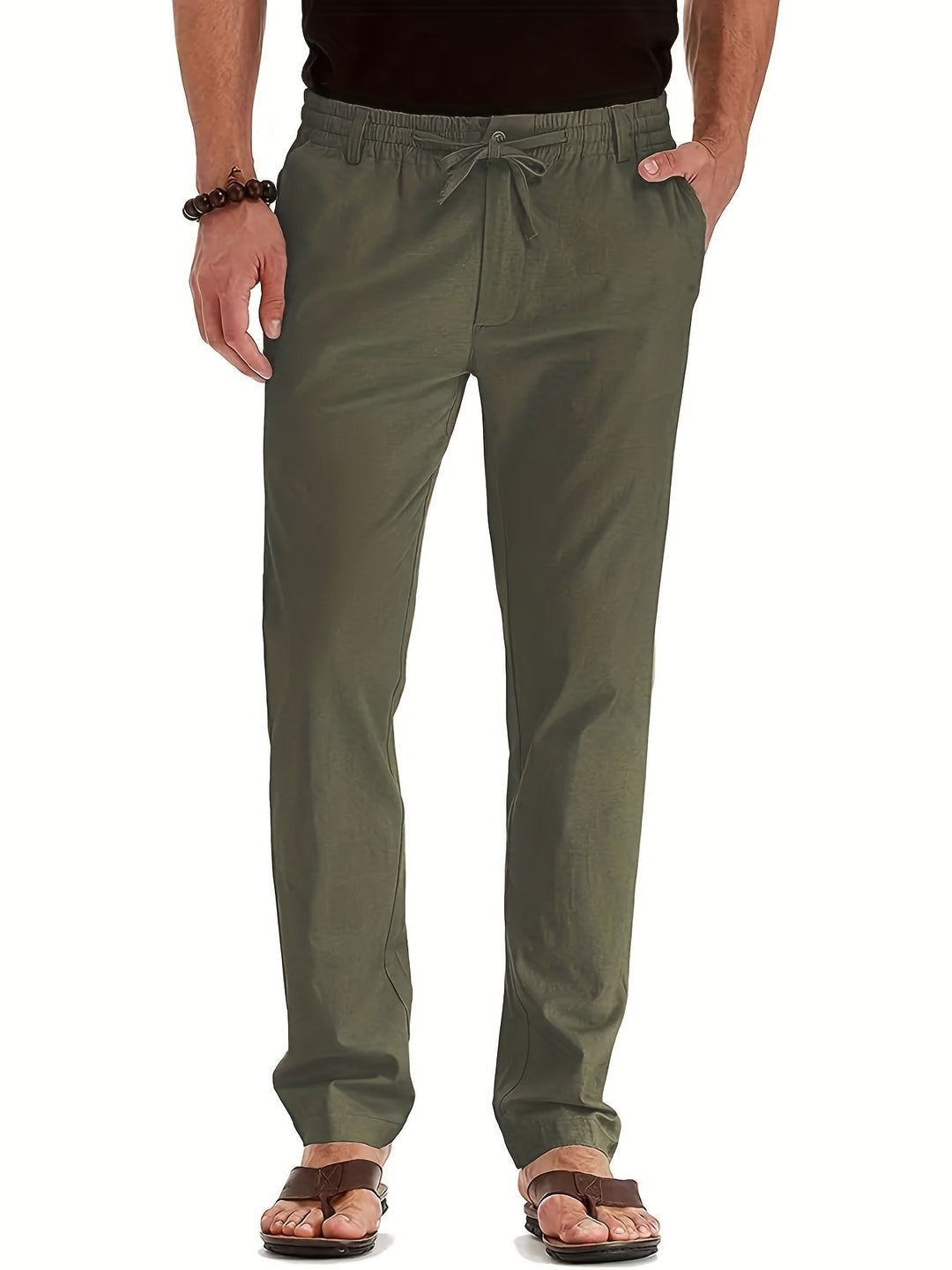 Men's lightweight casual summer pants relaxed fit breathable fabric for all-day warm-weather comfort