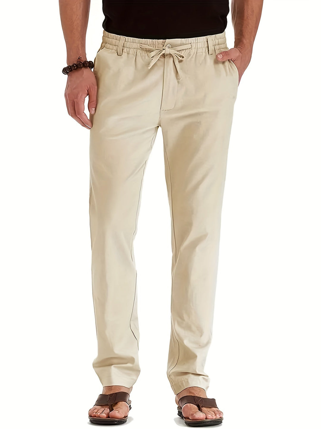 Men's lightweight casual summer pants relaxed fit breathable fabric for all-day warm-weather comfort