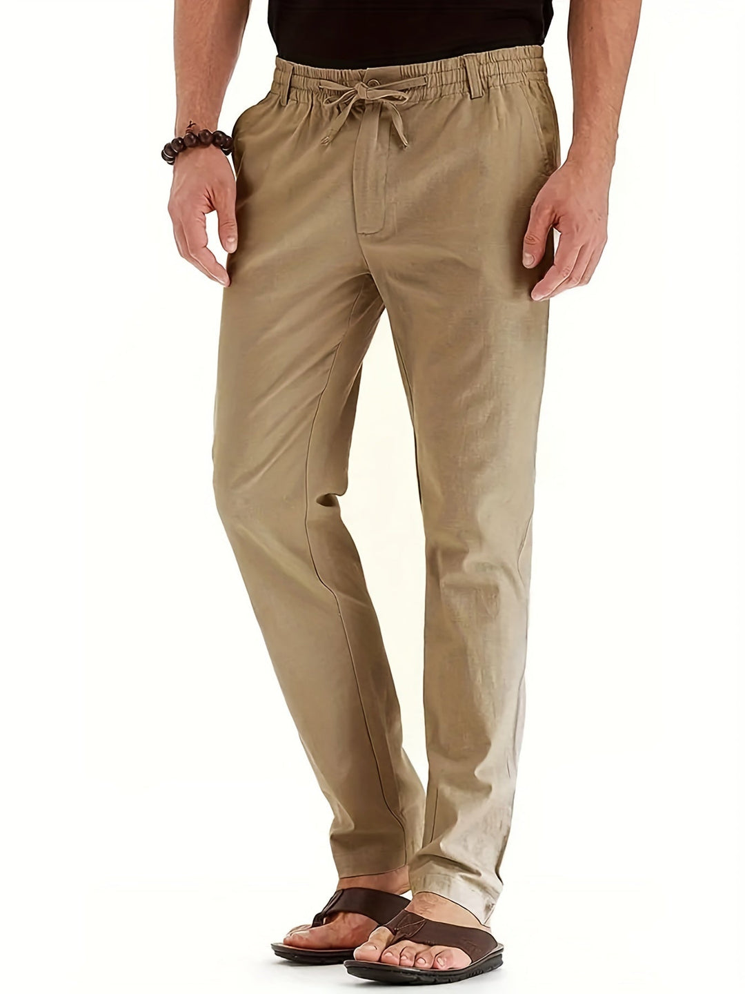 Men's casual summer pants relaxed fit lightweight breathable fabric warm-weather comfort