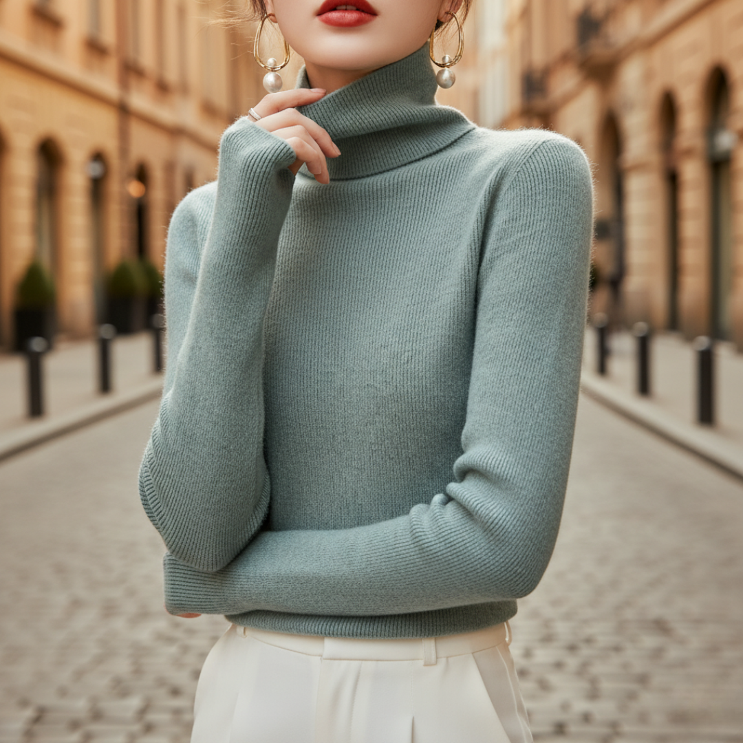 Women's soft crew neck sweater by Sui, cozy long sleeve knit for everyday autumn comfort
