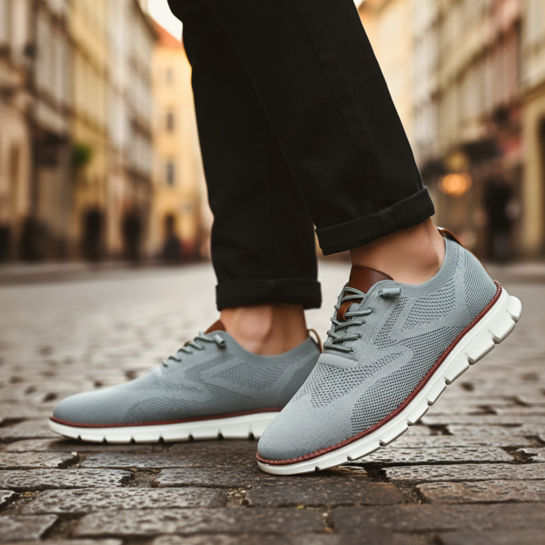 Men's breathable mesh sports shoes with durable rubber sole, lightweight sporty-casual design for everyday wear
