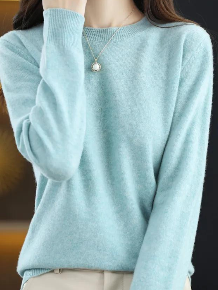 Daina women's classic wool sweater breathable timeless knit cozy everyday comfort all-season layer