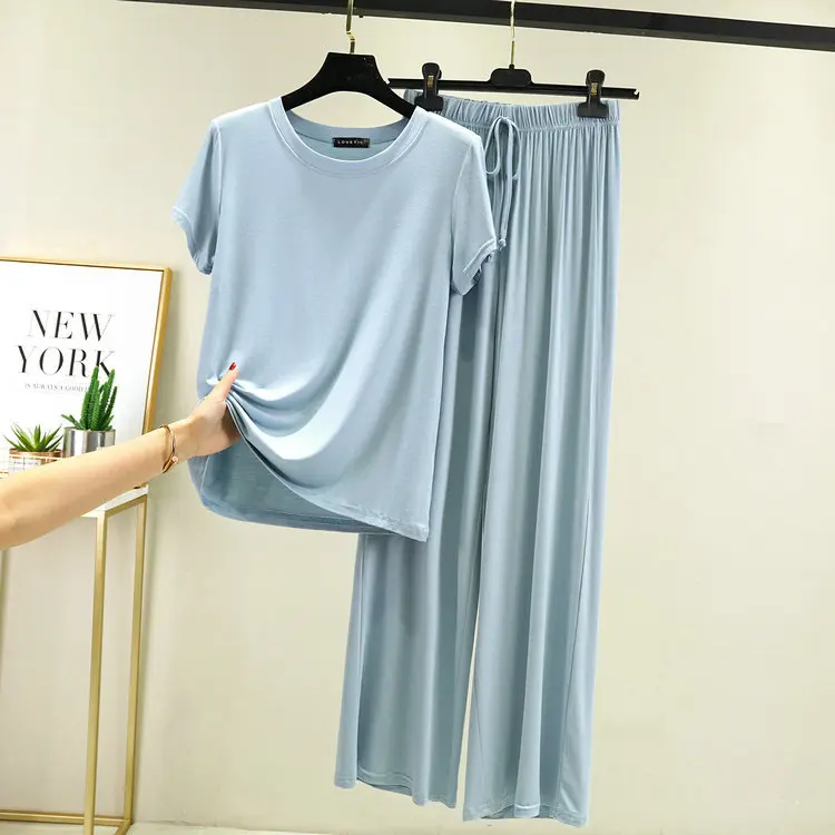 Women's taupe lounge set relaxed fit draped silhouette ultra-soft breathable fabric adjustable waist