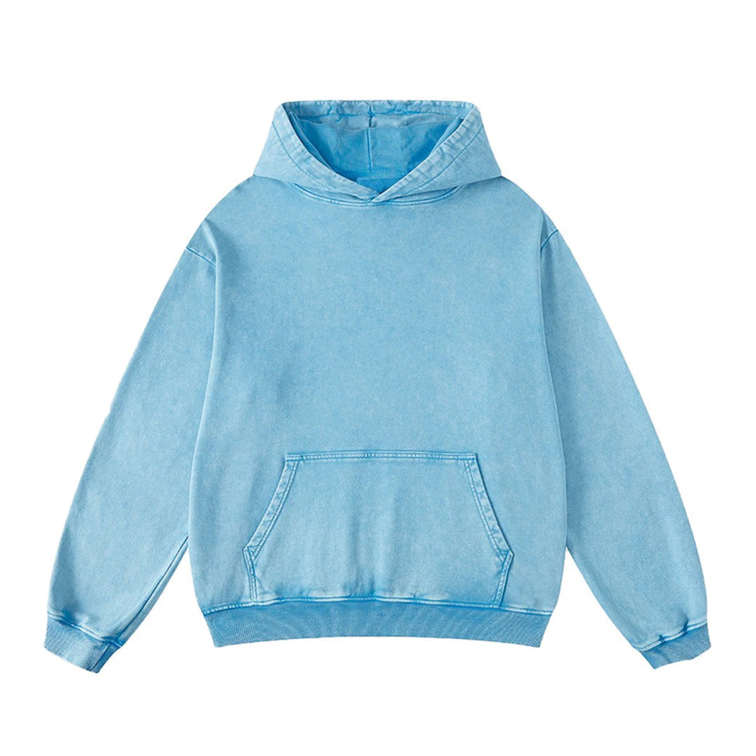 Terra washed pullover hoodie relaxed fit soft cotton with kangaroo pocket for men and women