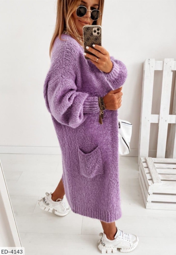 Women's long open-front cardigan lightweight cozy knit relaxed silhouette for effortless layering