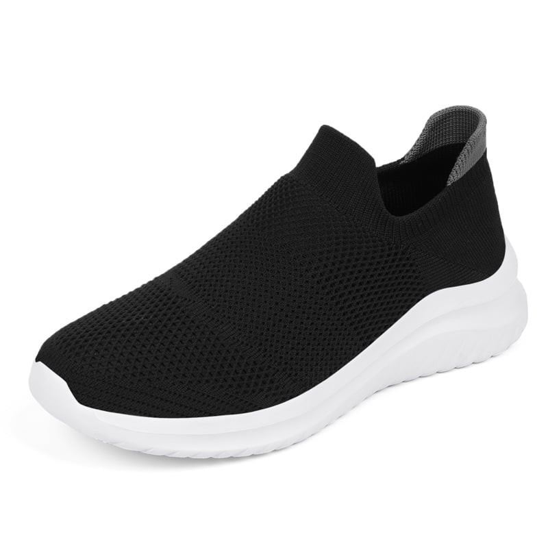 Women's gray slip-on mesh sneakers lightweight flexible sole breathable upper for daily walks