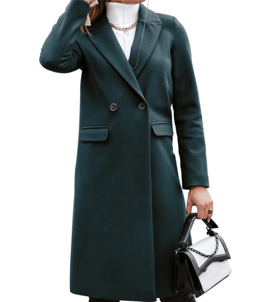 Women's relaxed fit polyester jacket with button closure, pockets, loose modern cut, lightweight