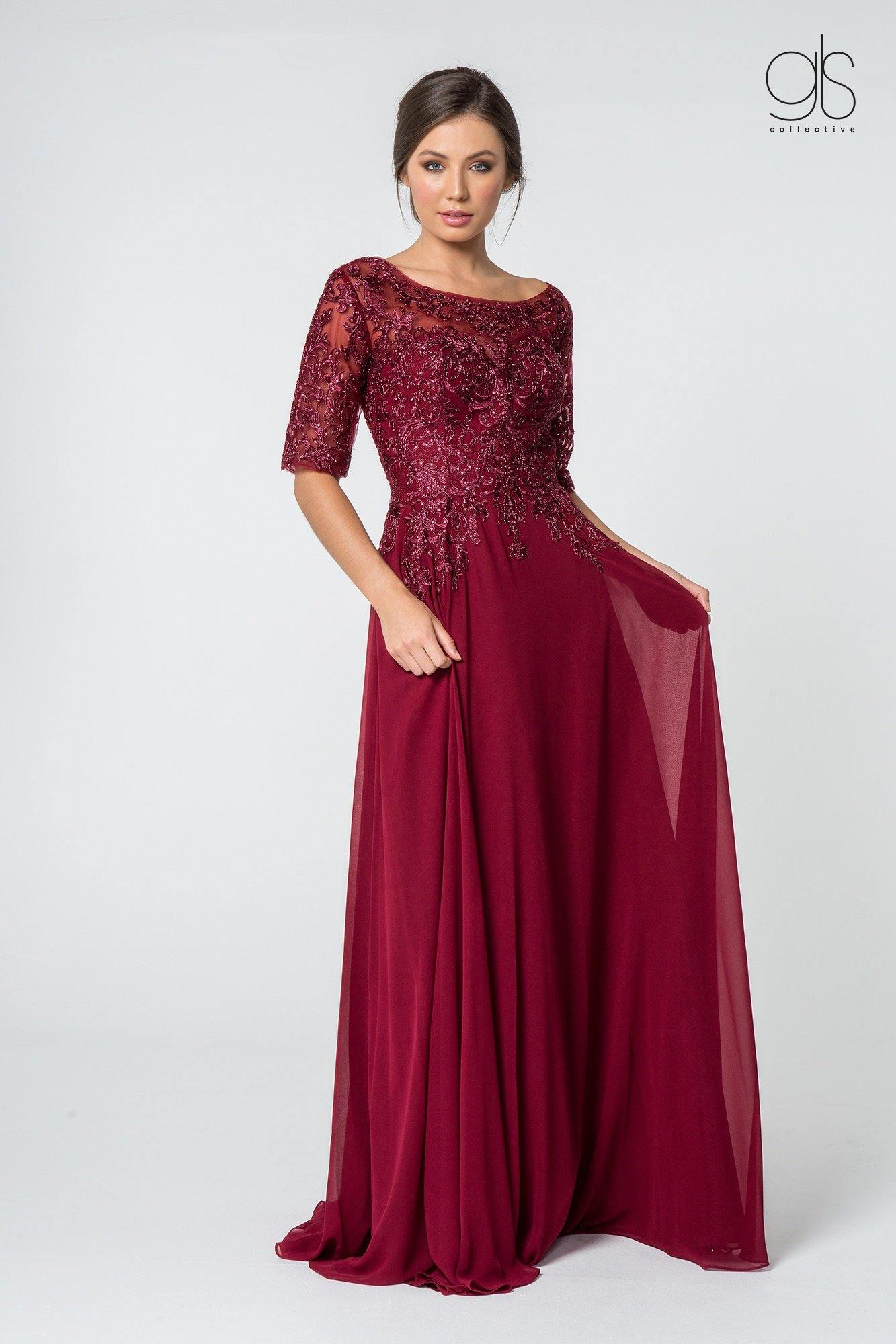 Elegant Mother Of The Bride Chiffon Dress With Embroidered Bodice And