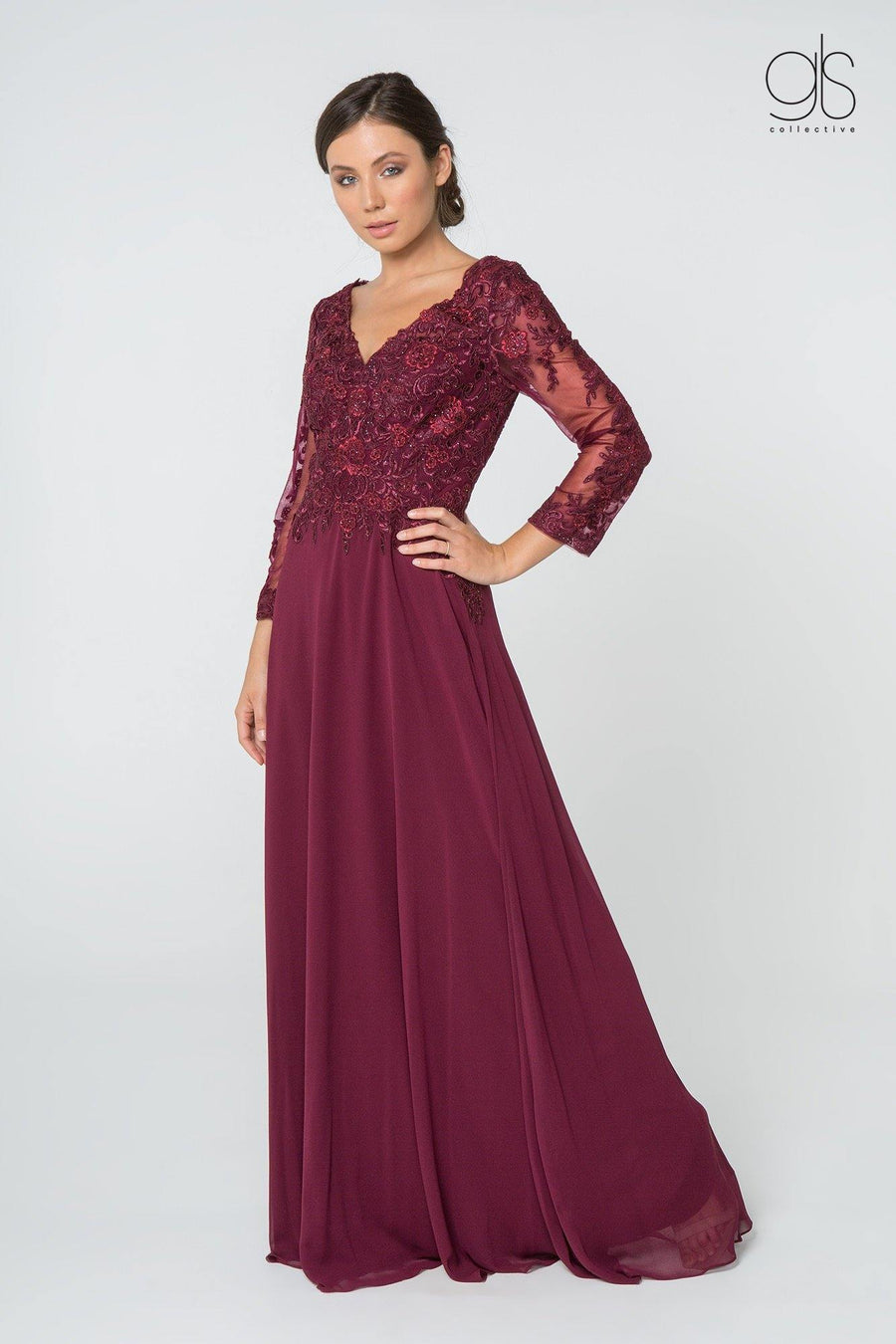 Formal Long Sleeve Mother of the Bride Chiffon Dress Sale - Urbann-Vibe