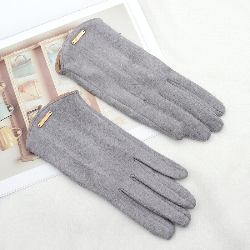 Lotte unisex suede touchscreen gloves cashmere-lined winter essential in six colors