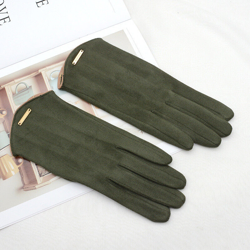 Lotte unisex suede touchscreen gloves cashmere-lined winter essential in six colors