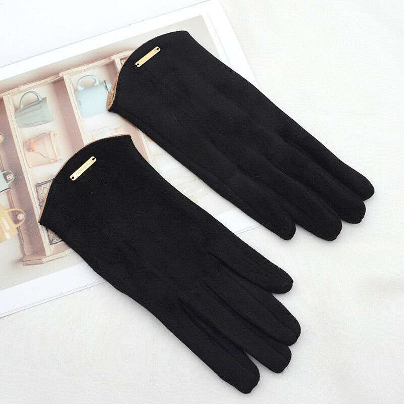 Lotte unisex suede touchscreen gloves cashmere-lined one-size winter essential in six colors