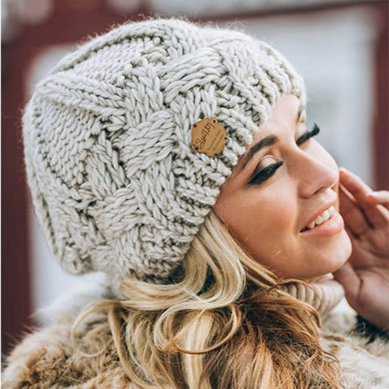 Lotte unisex knitted beanie cozy cotton-wool blend snug one-size-fits-all winter hat