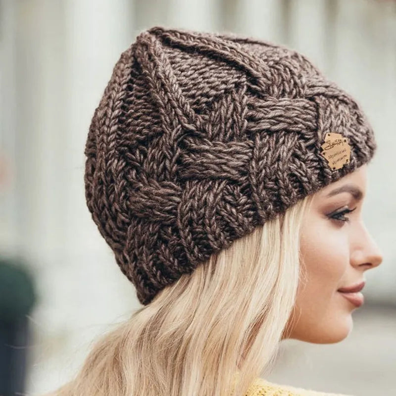 Lotte unisex knitted beanie in premium soft cotton-wool blend, one-size cozy winter hat