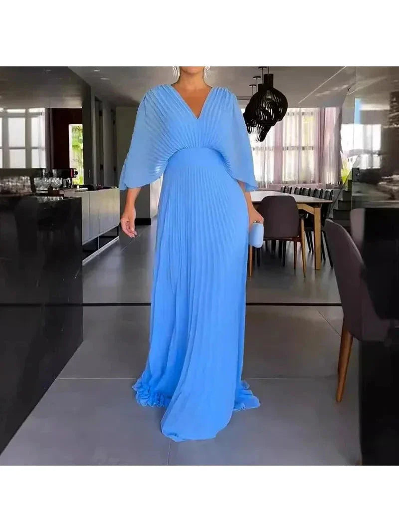 Lucy elegant wedding guest dress women timeless silhouette soft fabric waist-hugging flowy formal gown
