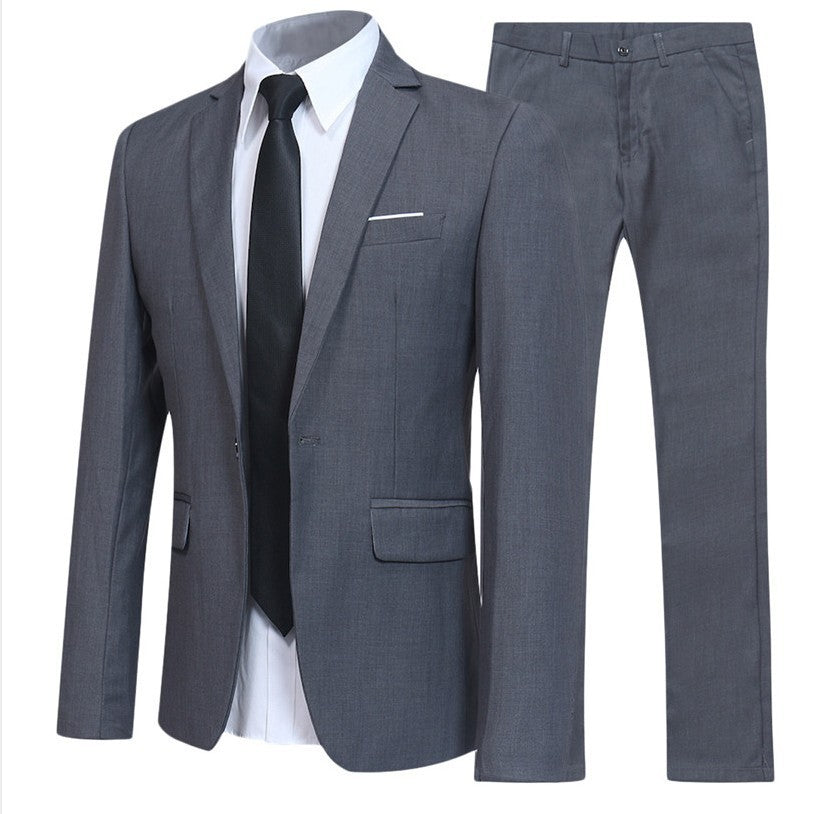 Lukas Korean-style men's two-piece suit slim modern cut versatile formal elegance