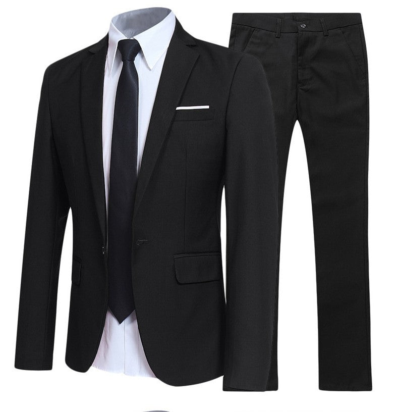 Lukas Korean-style men's two-piece suit slim modern cut versatile formal elegance