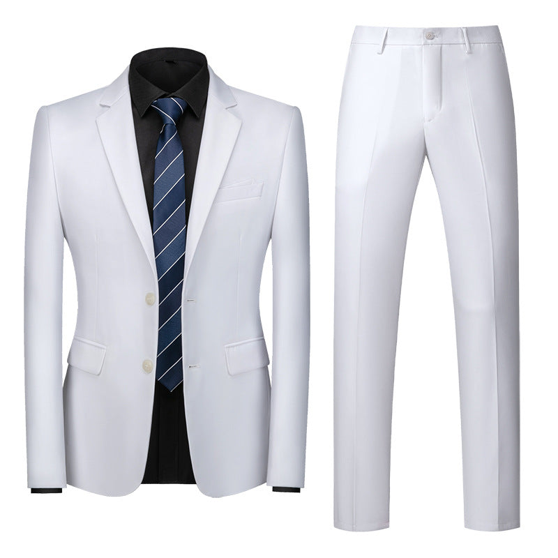 Lukas Korean-style men's two-piece suit slim modern cut versatile professional elegance