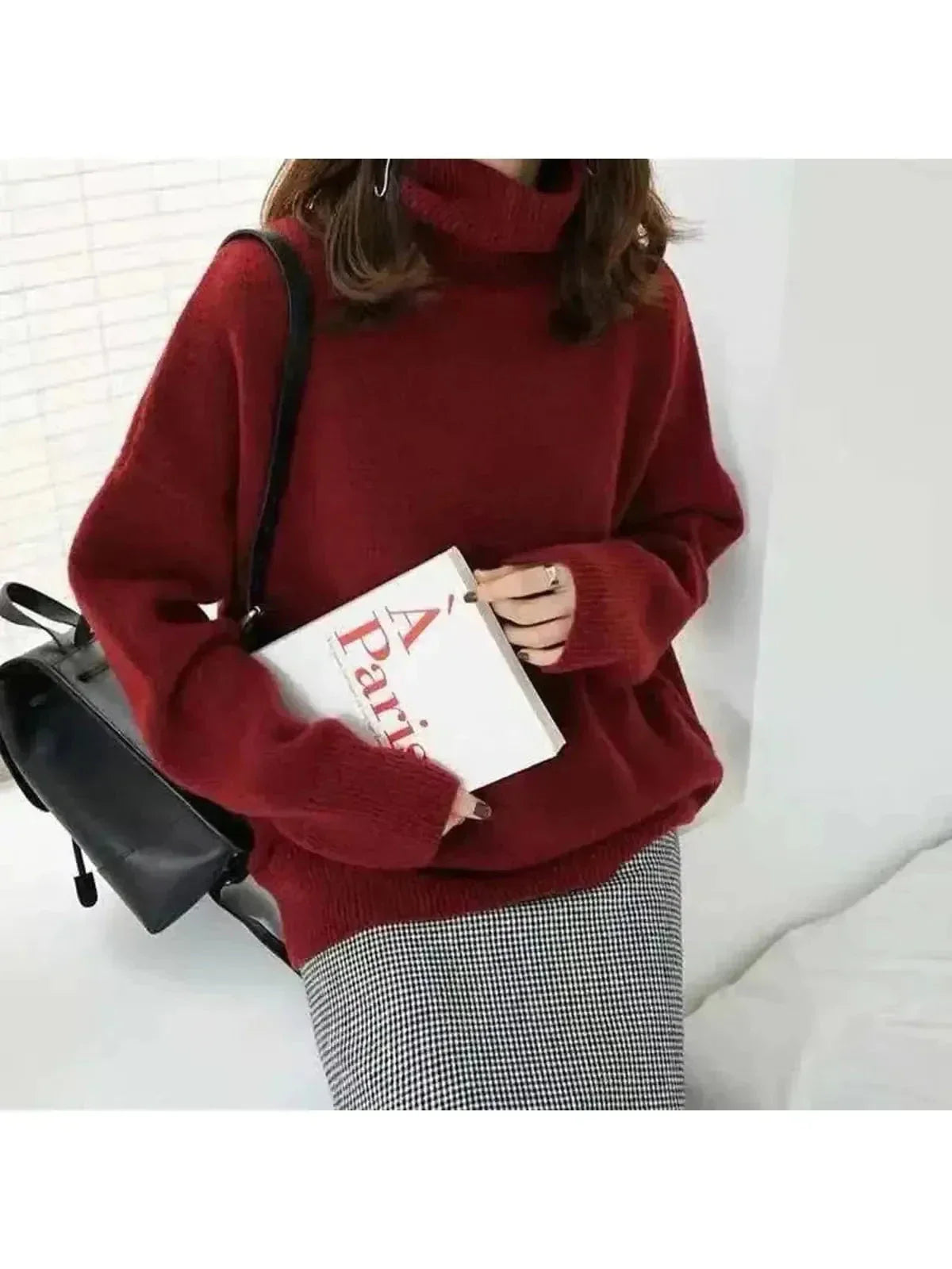Women's cream turtleneck sweater cozy premium knit classic fit timeless everyday style