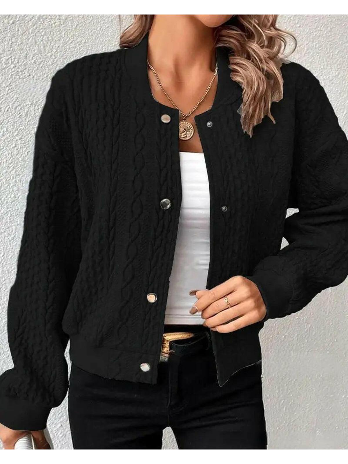 Women's relaxed open-front knit cardigan in neutral tone with luxe textured fabric for layering