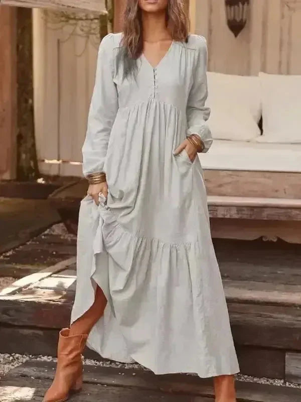 Giulia women's long sleeve dress elegant fitted silhouette breathable fabric day-to-evening versatile