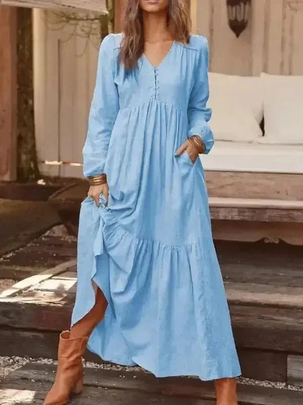 Giulia women's long sleeve dress elegant fitted silhouette breathable fabric day-to-evening versatile
