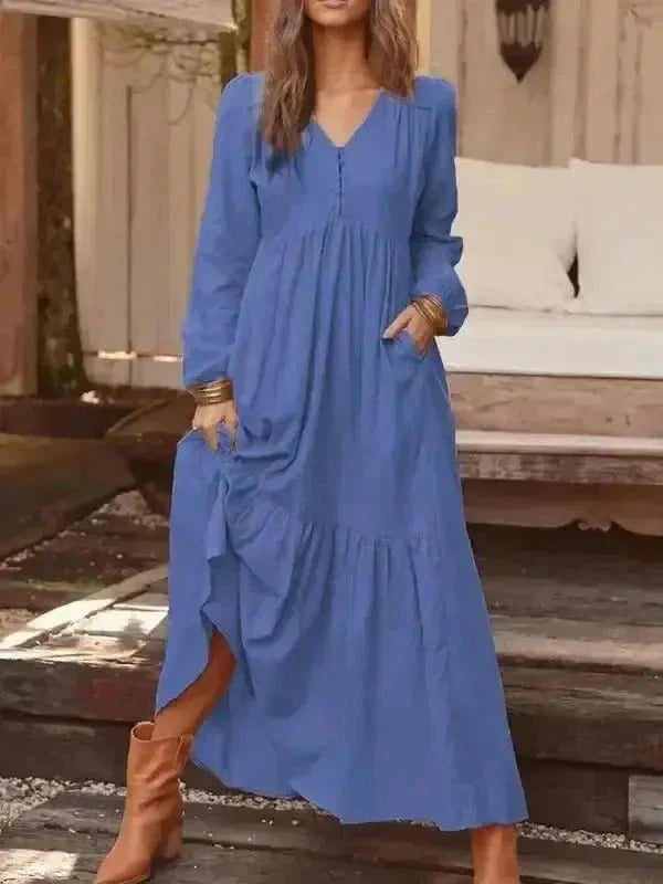 Giulia women's long sleeve dress elegant fitted silhouette breathable fabric day-to-evening versatile