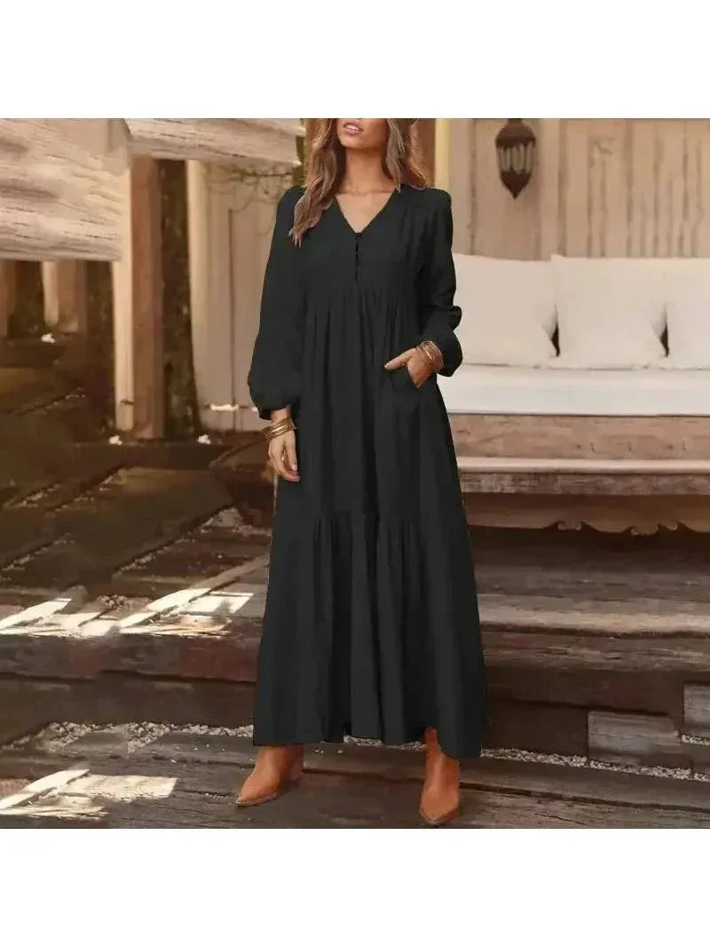 Giulia women's long sleeve dress elegant slim silhouette breathable fabric day-to-evening versatile fit