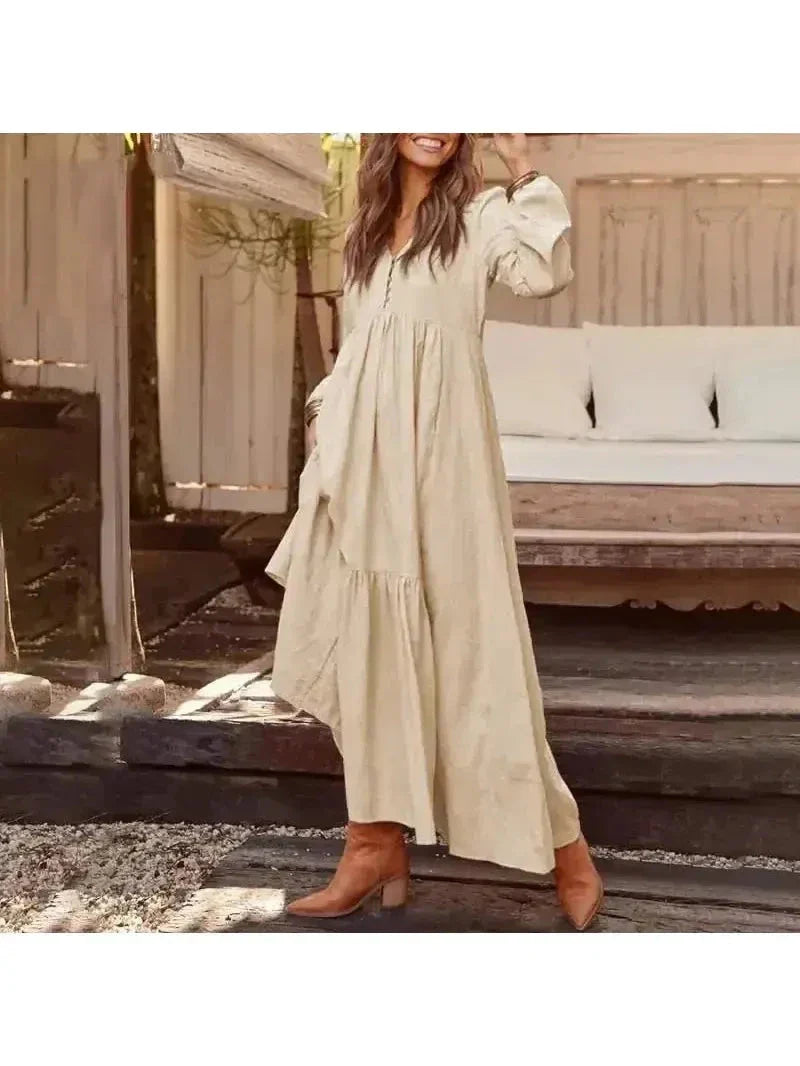 Giulia women's long sleeve dress elegant slim silhouette breathable fabric day-to-evening versatile style
