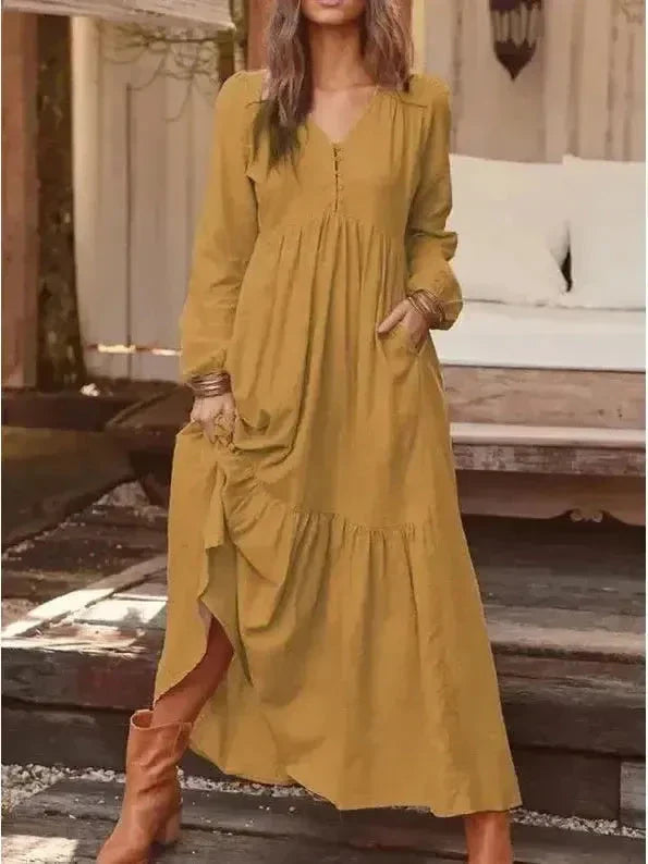 Giulia women's long sleeve dress elegant slim silhouette breathable fabric day-to-evening versatile