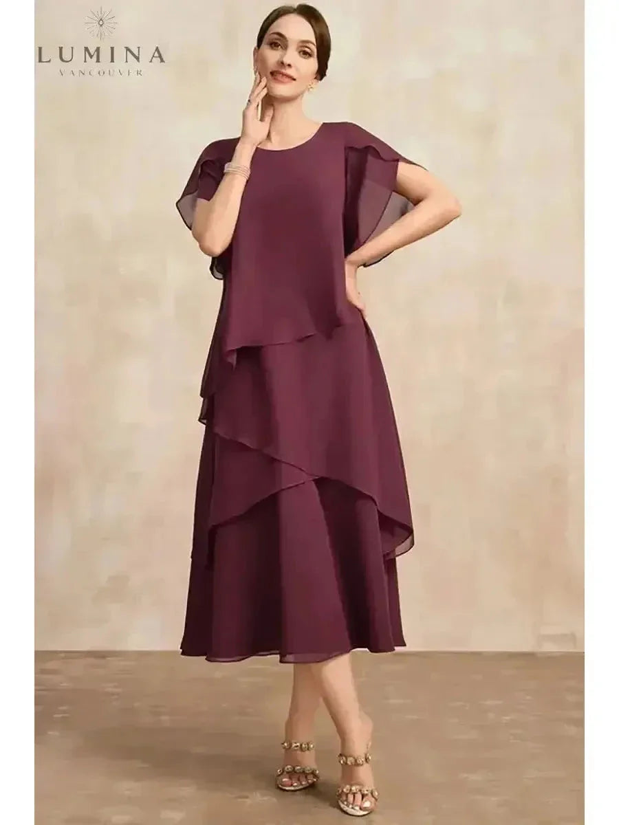Celestia women's chiffon dress flowing silhouette timeless elegant style for evenings and daywear