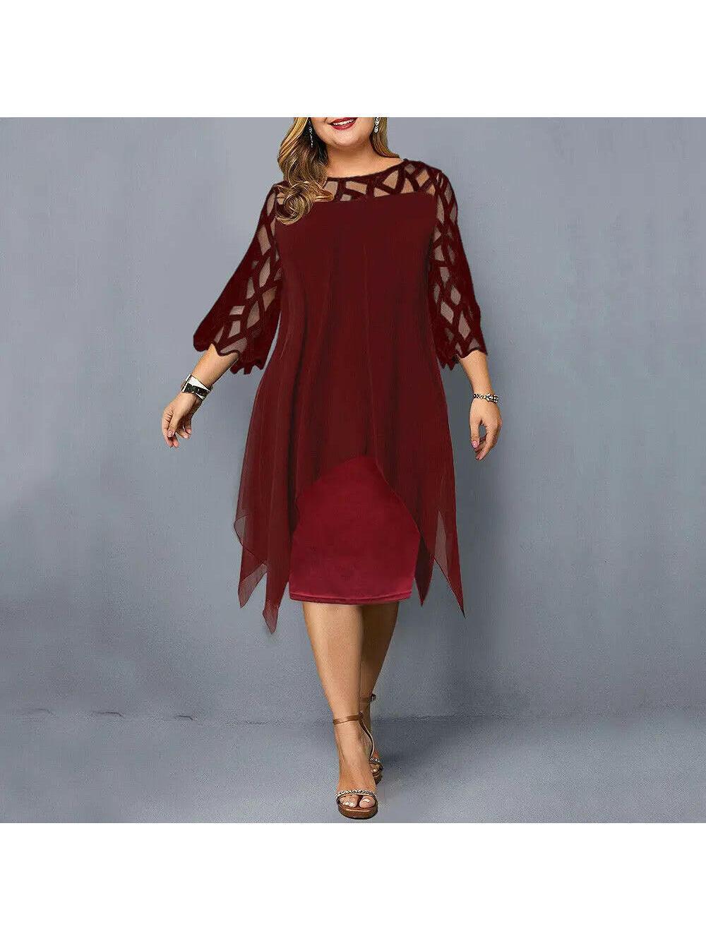 Annika plus size midi dress for curvy women, flattering relaxed silhouette with all-day comfort