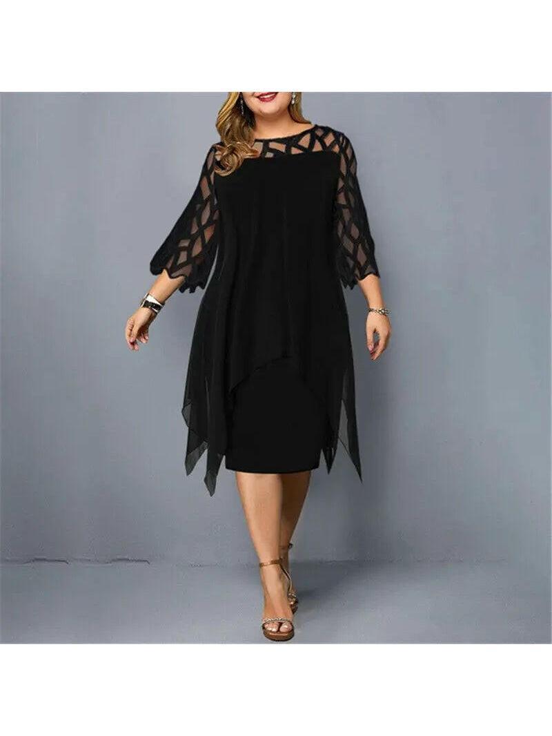 Annika plus size midi dress for curvy women, flattering relaxed silhouette, all-day comfort