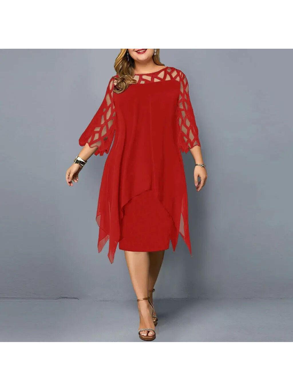 Annika plus size midi dress for curvy women, flattering relaxed silhouette for all-day comfort